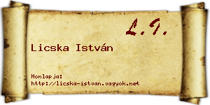 Licska István névjegykártya